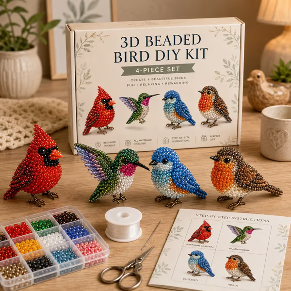 🔥🧵✨ Tiny 3D Beaded Animal DIY Kit（Unfinished Product）
