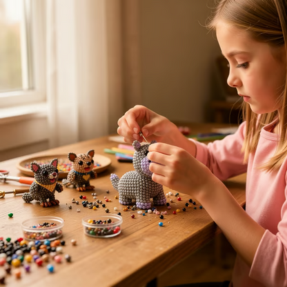 🔥🧵✨ Tiny 3D Beaded Animal DIY Kit（Unfinished Product）