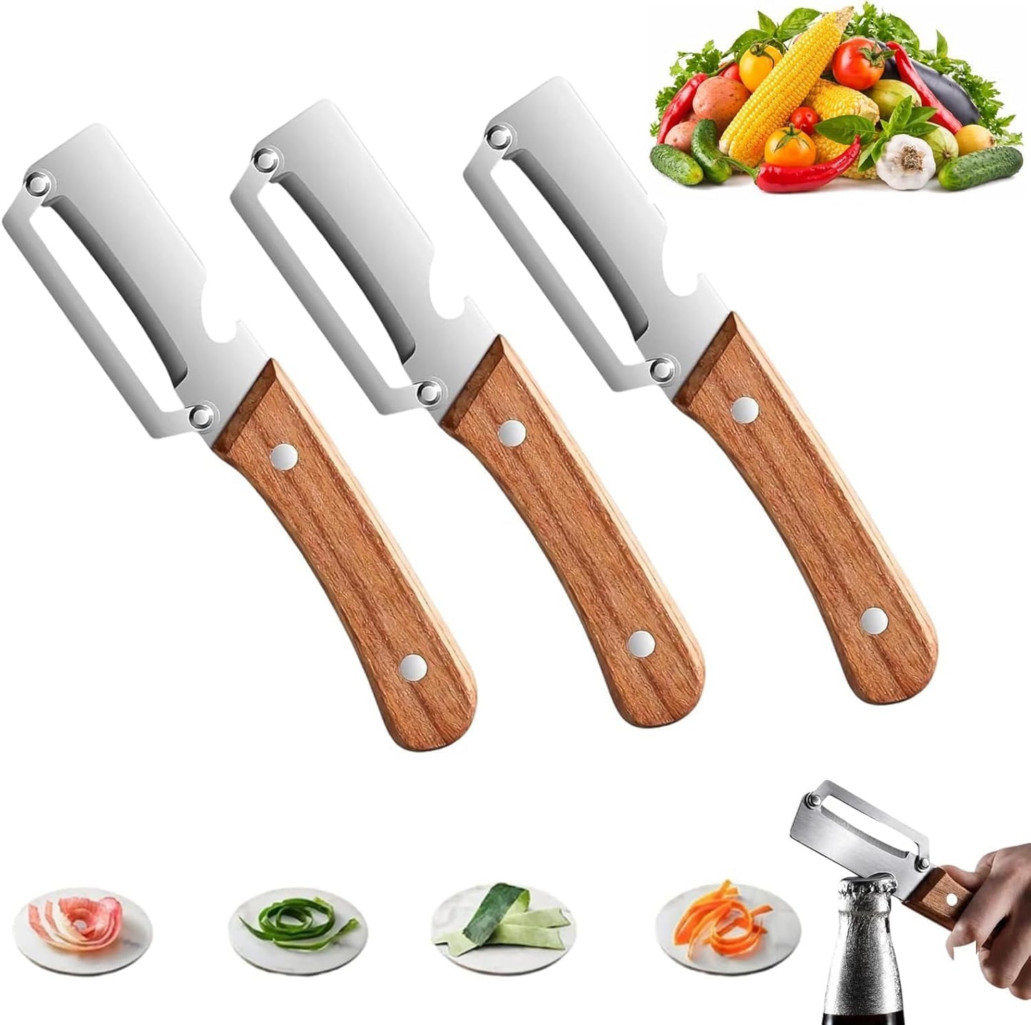 🥩Peel in Seconds – Sharp Stainless Steel Multi-Use Kitchen Peeler